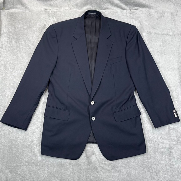 Ermenegildo Zegna Wool Blazer Sport Coat Men 42S Navy Blue 2-Button Jacket Italy